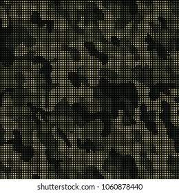 Camouflage pattern with dots vector illustration.