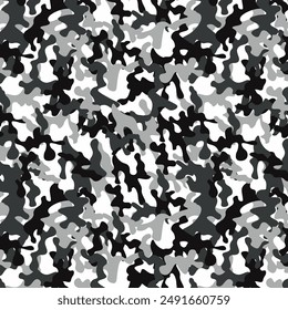 Camouflage pattern for fabric print, textile and backgrounds. Trendy style camo, seamless repeat print. Vector illustration, textures, military army hunting