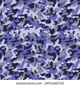 Camouflage pattern for fabric print, textile and backgrounds. Trendy style camo, seamless repeat print. Vector illustration, textures, military army hunting