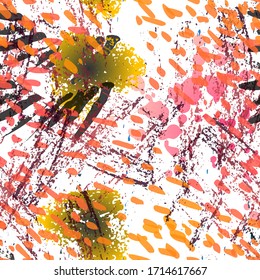 Camouflage Pattern.   Fashion Concept. Distress Print. Bordo, Pink Illustration. Camo Surface Textile. Ink Stains. Spray Paint. Splash Blots. Artistic Creative Vector Background.