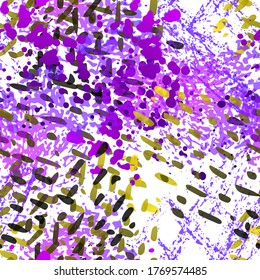 Camouflage Pattern.   Fashion Concept. Distress Print. Pink, Purple Illustration. Modern Surface Textile. Ink Stains. Spray Paint. Splash Blots. Artistic Creative Vector Background.