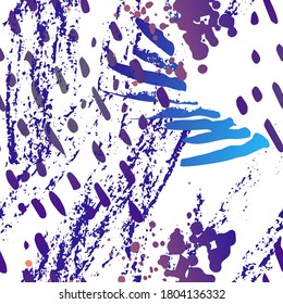 Motif De Camouflage.   Concept de mode. Impression de la serrure. Bleu, Illustration Teal. Textile De Surface De Glamour. Taches D'Encre. Pulvériser la peinture. Splash Blots. Arrière-Plan Artistique Vectoriel Créatif.