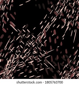 Camouflage Pattern.   Fashion Concept. Distress Print. Black, White Illustration. Modern Surface Textile. Ink Stains. Spray Paint. Splash Blots. Artistic Creative Vector Background.