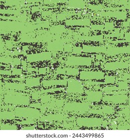 Camouflage pattern in green and black. Old cracked wall. Mottled background. Abstract vector seamless.