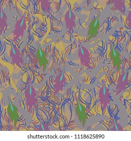 camouflage pattern with leaf and grass