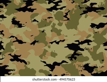 Camouflage pattern made with brown tones. vector illustration