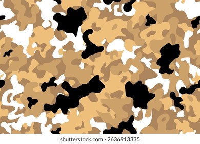 Camouflage pattern. Military camo fashion print design. Army desert camouflage background.