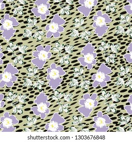 camouflage pattern over Fashionable pattern in small flowers 