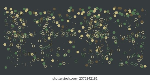 Patrón de camuflaje con patrón poligonal y peines de miel. Diseño de productos textiles para el ejército.