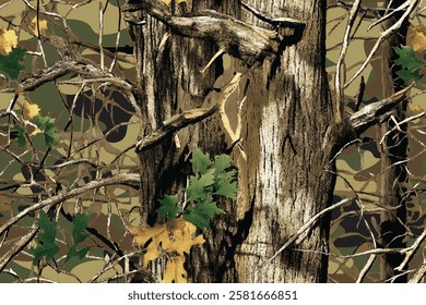 Camouflage pattern with Realtree forest design for tactical outdoor gear