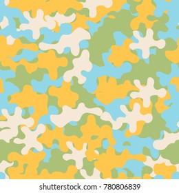 Camouflage pattern seamless background. Animal military camouflage. Abstract seamless pattern for army, hunting, fashion cloth textile. Colorful modern soldier style. Vector militaristic texture