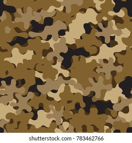 Camouflage pattern seamless background. Animal military camouflage. Abstract seamless pattern for army, hunting, fashion cloth textile. Colorful modern soldier style. Vector militaristic texture