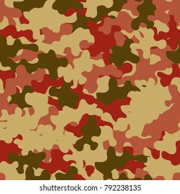 Camouflage pattern seamless background. Animal military camouflage. Abstract seamless pattern for army, hunting, fashion cloth textile. Colorful modern soldier style. Vector militaristic texture