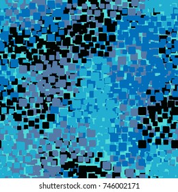Camouflage pattern. Seamless. Made up of rounded squares gathered in groups. Recommended for 3D modeling, textiles and design.