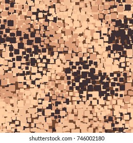 Camouflage pattern. Seamless. Made up of rounded squares gathered in groups. Recommended for 3D modeling, textiles and design.