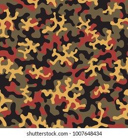 Camouflage pattern. Seamless. Military background. Soldier camouflage. Abstract seamless pattern for army, navy, hunting, fashion cloth textile. Colorful modern soldier style. Vector facric texture