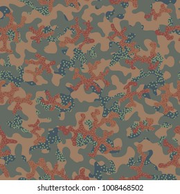 Camouflage pattern. Seamless. Military background. Soldier camouflage. Abstract seamless pattern for army, navy, hunting, fashion cloth textile. Colorful modern soldier style. Vector facric texture.