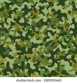 Camouflage pattern. Seamless. Military background. Soldier camouflage. Abstract seamless pattern for army, navy, hunting, fashion cloth textile. Colorful modern soldier style. Vector facric texture.