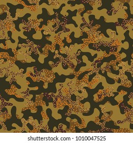 Camouflage pattern. Seamless. Military background. Soldier camouflage. Abstract seamless pattern for army, navy, hunting, fashion cloth textile. Colorful modern soldier style. Vector facric texture.