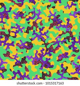Camouflage pattern. Seamless. Military background. Soldier camouflage. Abstract seamless pattern for army, navy, hunting, fashion cloth textile. Colorful modern soldier style. Vector facric texture