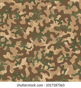 Camouflage pattern. Seamless. Military background. Soldier camouflage. Abstract seamless pattern for army, navy, hunting, fashion cloth textile. Colorful modern soldier style. Vector facric texture.