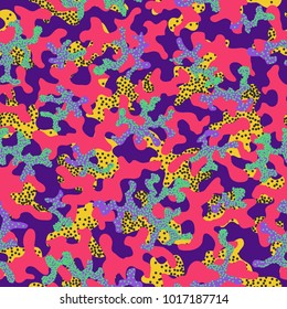 Camouflage pattern. Seamless. Military background. Soldier camouflage. Abstract seamless pattern for army, navy, hunting, fashion cloth textile. Colorful modern soldier style. Vector facric texture