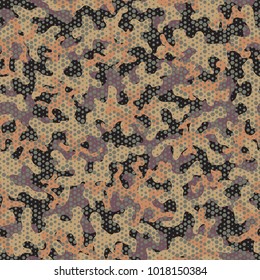 Camouflage pattern. Seamless. Military background. Soldier camouflage. Abstract seamless pattern for army, navy, hunting, fashion cloth textile. Colorful modern soldier style. Vector facric texture.
