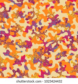 Camouflage pattern. Seamless. Military background. Soldier camouflage. Abstract seamless pattern for army, navy, hunting, fashion cloth textile. Colorful modern soldier style. Vector facric texture