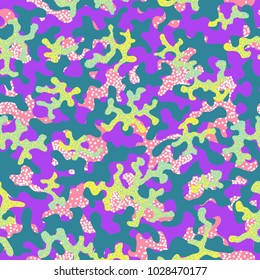 Camouflage pattern. Seamless. Military background. Soldier camouflage. Abstract seamless pattern for army, navy, hunting, fashion cloth textile. Colorful modern soldier style. Vector facric texture
