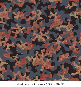 Camouflage pattern. Seamless. Military background. Soldier camouflage. Abstract seamless pattern for army, navy, hunting, fashion cloth textile. Colorful modern soldier style. Vector facric texture.