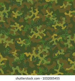 Camouflage pattern. Seamless. Military background. Soldier camouflage. Abstract seamless pattern for army, navy, hunting, fashion cloth textile. Colorful modern soldier style. Vector facric texture.