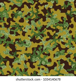 Camouflage pattern. Seamless. Military background. Soldier camouflage. Abstract seamless pattern for army, navy, hunting, fashion cloth textile. Colorful modern soldier style. Vector facric texture.
