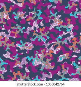 Camouflage pattern. Seamless. Military background. Soldier camouflage. Abstract seamless pattern for army, navy, hunting, fashion cloth textile. Colorful modern soldier style. Vector facric texture