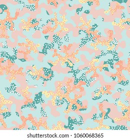 Camouflage pattern. Seamless. Military background. Soldier camouflage. Abstract seamless pattern for army, navy, hunting, fashion cloth textile. Colorful modern soldier style. Vector facric texture
