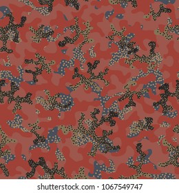 Camouflage pattern. Seamless. Military background. Soldier camouflage. Abstract seamless pattern for army, navy, hunting, fashion cloth textile. Colorful modern soldier style. Vector facric texture.