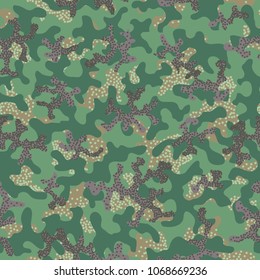 Camouflage pattern. Seamless. Military background. Soldier camouflage. Abstract seamless pattern for army, navy, hunting, fashion cloth textile. Colorful modern soldier style. Vector facric texture.
