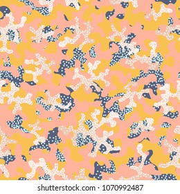 Camouflage pattern. Seamless. Military background. Soldier camouflage. Abstract seamless pattern for army, navy, hunting, fashion cloth textile. Colorful modern soldier style. Vector facric texture