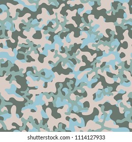 Camouflage pattern. Seamless. Military background. Soldier camouflage. Abstract seamless pattern for army, navy, hunting, fashion cloth textile. Colorful modern soldier style. Vector facric texture