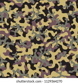 Camouflage pattern. Seamless. Military background. Soldier camouflage. Abstract seamless pattern for army, navy, hunting, fashion cloth textile. Colorful modern soldier style. Vector facric texture