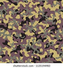 Camouflage pattern. Seamless. Military background. Soldier camouflage. Abstract seamless pattern for army, navy, hunting, fashion cloth textile. Colorful modern soldier style. Vector facric texture