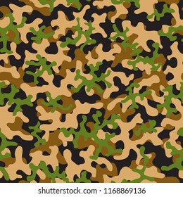 Camouflage pattern. Seamless. Military background. Soldier camouflage. Abstract seamless pattern for army, navy, hunting, fashion cloth textile. Colorful modern soldier style. Vector fabric texture