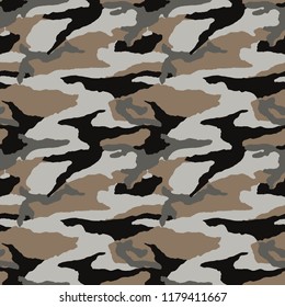 Camouflage pattern. Seamless. Military background. Soldier camouflage. Abstract seamless pattern for army, navy, hunting, fashion cloth textile. Colorful modern soldier style. Vector facric texture.