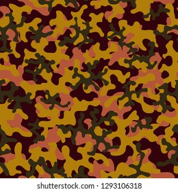 Camouflage pattern. Seamless. Military background. Soldier camouflage. Abstract seamless pattern for army, navy, hunting, fashion cloth textile. Colorful modern soldier style. Vector fabric texture.