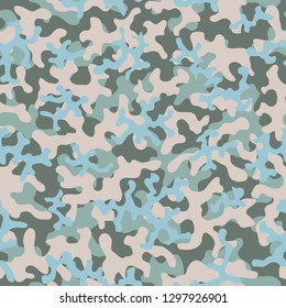 Camouflage pattern. Seamless. Military background. Soldier camouflage. Abstract seamless pattern for army, navy, hunting, fashion cloth textile. Colorful modern soldier style. Vector fabric texture.