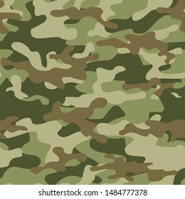 
camouflage pattern seamless on print for clothes, fabric. military texture. green background