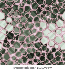 Camouflage pattern. Seamless texture. Pentagons. Chaos. Multicolored. A grid made of rhombuses.