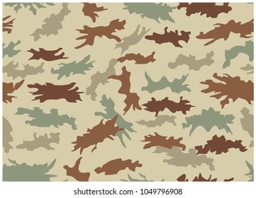 Camouflage pattern seamless vector illustration. Nature themed fabric patterns.