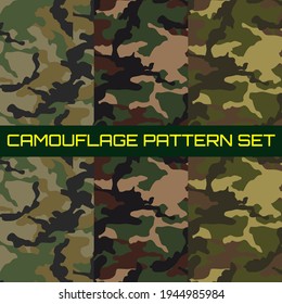 Camouflage pattern set of three