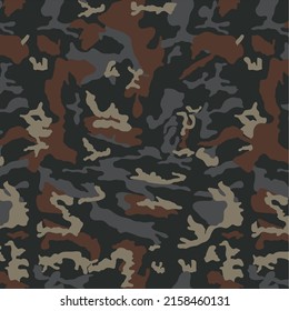 camouflage pattern, vector camo design, all over print, printed dress, seamless pattern