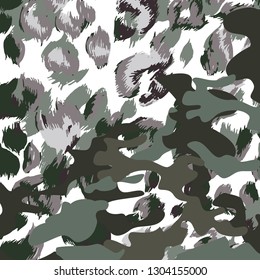 camouflage pattern, vector illustration.Military print  Vector wallpaper